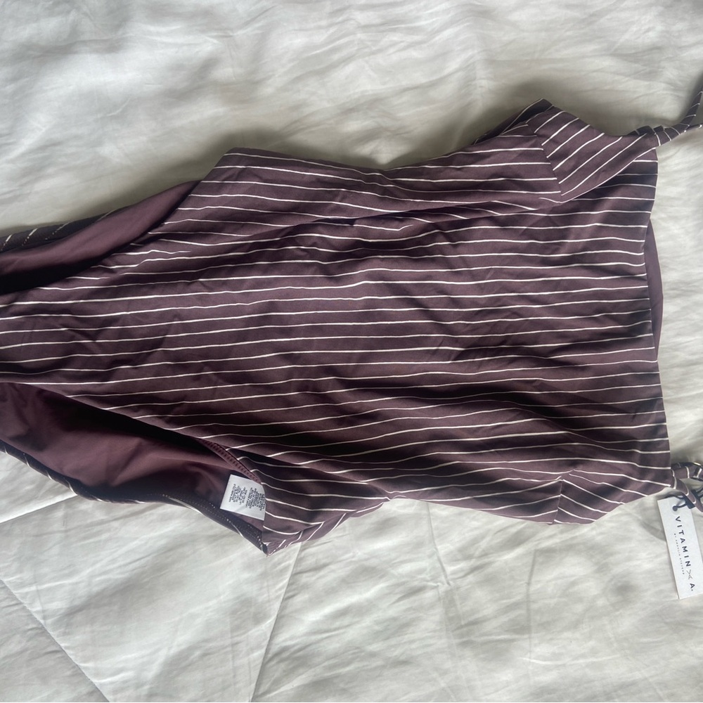 Vitamin A - Striped One-Shoulder Swimsuit